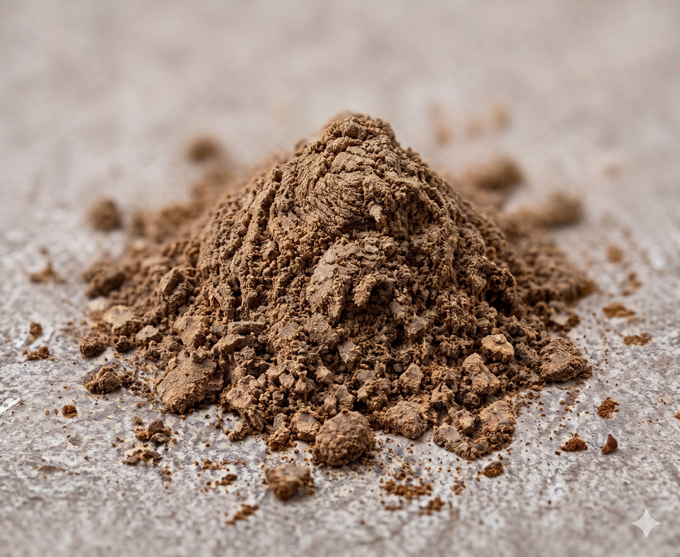 Small piles of dirt